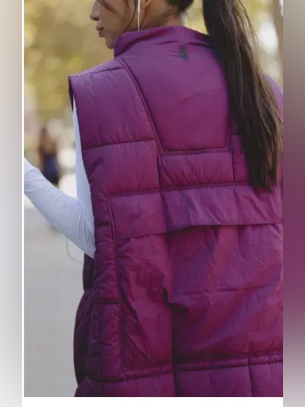 Free People On The Move Packable Puffer Vest. NWT. Black cherry - Picture 2 of 4